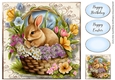 Rabbit In A Flower Basket 3 8x8