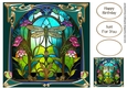 Stained Glass Dragonfly 1 8x8