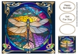 Stained Glass Dragonfly 4 8x8