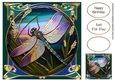 Stained Glass Dragonfly 3 8x8