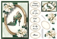 Emerald Shoe & Ivory Roses A5