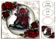 The Goth Red Roses Boot 8x8