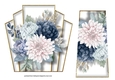 7x7 Art Deco Watercolour Bouquet - Dusty Blue
