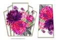 7x7 Art Deco Watercolour Bouquet - Fuchsia Flowers