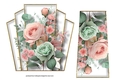 7x7 Art Deco Watercolour Bouquet - Mint & Soft Pink