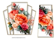 7x7 Art Deco Watercolour Bouquet - Orange & Pink
