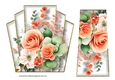 7x7 Art Deco Watercolour Bouquet - Peach & Green
