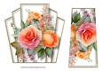 7x7 Art Deco Watercolour Bouquet - Pink & Apricot
