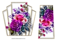 7x7 Art Deco Watercolour Bouquet - Pink & Lilac