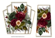 7x7 Art Deco Watercolour Bouquet - Red & Green