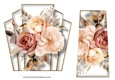 7x7 Art Deco Watercolour Bouquet - Rose Gold & Beige