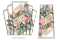 7x7 Art Deco Watercolour Bouquet - Vintage Pink Roses