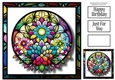 Beautiful Floral Stained Glass 1 8x8