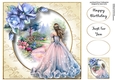 English Country Garden Beauty - Blue 8x8
