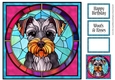 Stained Glass Dog Portrait - Schnauzer