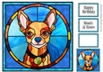Stained Glass Dog Portrait - Chihuahua