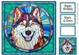 Stained Glass Dog Portrait - Siberian Husky
