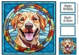 Stained Glass Dog Portrait - Golden Retriever