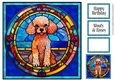 Stained Glass Dog Portrait - poodle