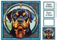 Stained Glass Dog Portrait - Rottweiler