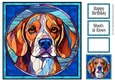Stained Glass Dog Portrait - Beagle