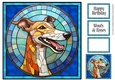 Stained Glass Dog Portrait - Greyhound