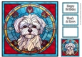 Stained Glass Dog Portrait - Maltese