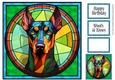 Stained Glass Dog Portrait - Doberman