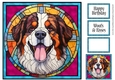 Stained Glass Dog Portrait - St Bernard