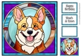 Stained Glass Dog Portrait - Corgi