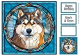 Stained Glass Dog Portrait - Alaskan Malamute