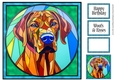 Stained Glass Dog Portrait - Rhodesian Ridgeback