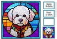 Stained Glass Dog Portrait - Bichon Frise