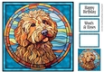 Stained Glass Dog Portrait - Labradoodle