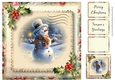 Vintage Christmas Stamp - Snowman 8x8