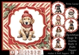 Christmas Dogs In Santa Hats 3 Multi Topper Kit