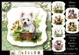 Watercolour Puppy In A Basket 1 Multi Topper Kit