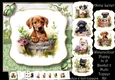 Watercolour Puppy In A Basket 2 Multi Topper Kit