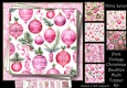Pink Vintage Christmas Baubles Multi Topper Kit
