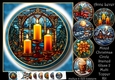 Mixed Christmas Circle Stained Glass 2 Multi Topper Kit