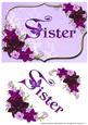 Sister - Floral with Butterfly