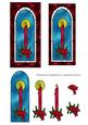Stained Glass Candle + Decoupage - Red