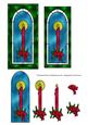 Stained Glass Candle + Decoupage - Green