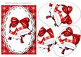 Red & White Christmas Bells Oval Pyramid
