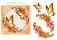 Peach Origami Flowers & Butterflies