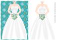 Wedding Bride - White Dress & Blue Bouquet