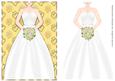 Wedding Bride - White Dress & Yellow Bouquet