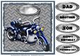 Blue Motorbike Quick Card - Dad, Son Etc