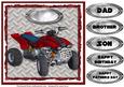 Red Quad Bike Quick Card - Dad, Son, Brother