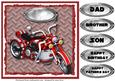 Red Motorbike Quick Card - Dad, Son, Brother